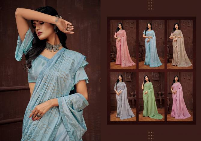 Ynf Vaayin Sequence New Designer Party Wear Chiffon Saree Collection